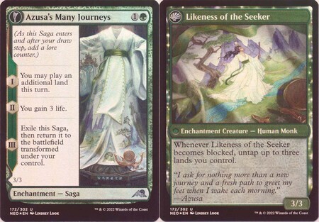 Azusa&#39;s Many Journeys | Likeness of the Seeker 172/302 - Foil Kamigawa Neon Dynasty Foil Singles