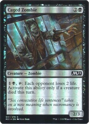 Caged Zombie 091/274 - Foil
Magic 2021 (M21) Foil Singles