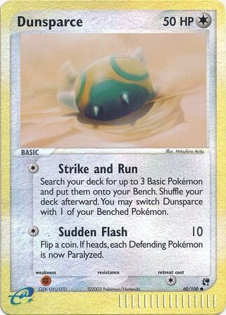 Dunsparce - 60/100 - Common Reverse Holo
Ex Sandstorm Reverse Holo Singles
