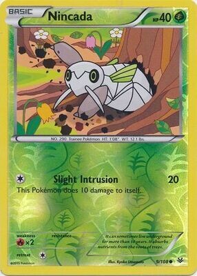 Nincada - 9/108 - Common Reverse Holo XY: Roaring Skies Reverse Holo Singles