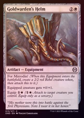 Goldwarden&#39;s Helm 013/271 - Foil Phyrexia All Will Be One Foil Singles