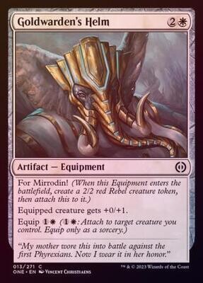Goldwarden&#39;s Helm 013/271 - Foil Phyrexia All Will Be One Foil Singles