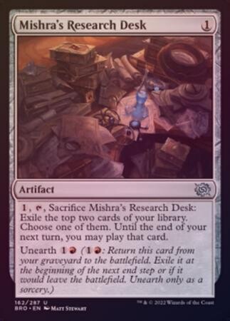 Mishra&#39;s Research Desk 162/287 - Foil The Brothers&#39; War Foil Singles