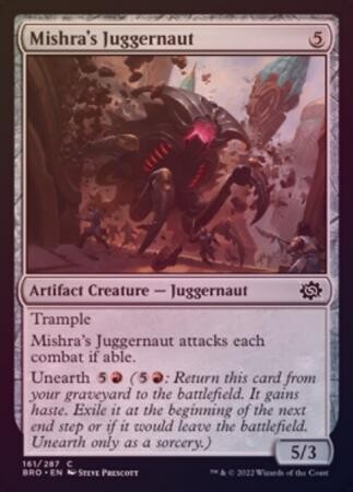 Mishra&#39;s Juggernaut 161/287 - Foil The Brothers&#39; War Foil Singles
