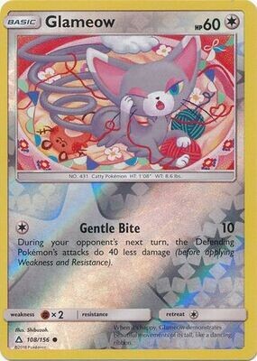 Glameow - 108/156 - Common Reverse Holo
Sun &amp; Moon: Ultra Prism Reverse Holo Singles