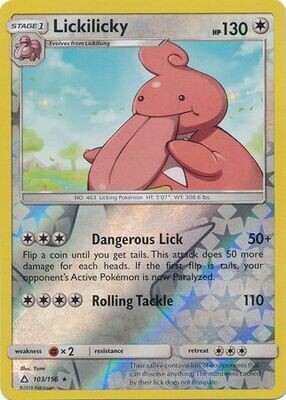 Lickilicky - 103/156 - Rare Reverse Holo
Sun &amp; Moon: Ultra Prism Reverse Holo Singles *Espanol*