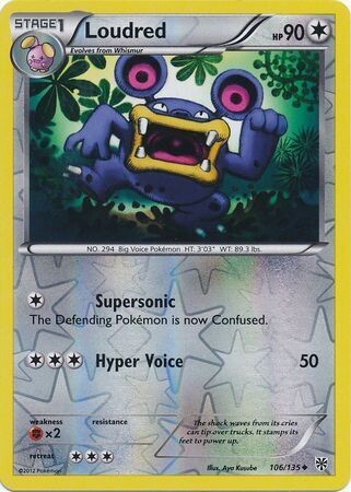 Loudred - 106/135 - Uncommon Reverse Holo
Black &amp; White 8: Plasma Storm Reverse Holo Singles