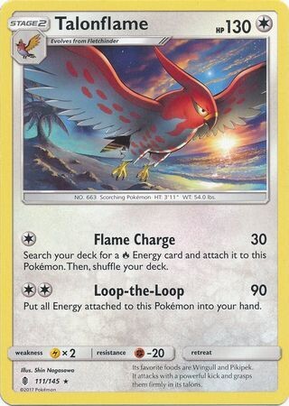 Talonflame - 111/145 - Rare Sun &amp; Moon: Guardians Rising Singles