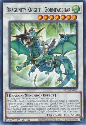 Dragunity Knight - Gormfaobhar - MP22-EN025 - Common 1st Edition 2022 Mega-Tin: Pharaoh&#39;s Gods 1st Edition Singles