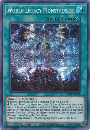 World Legacy Monstrosity - MP20-EN076 - Prismatic Secret Rare 1st Edition
2020 Mega-Tin: Lost Memories 1st Edition Singles *Espanol*