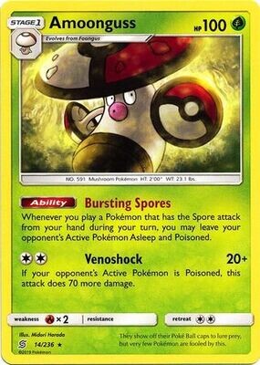 Amoonguss - 14/236 - Rare Sun &amp; Moon: Unified Minds Singles