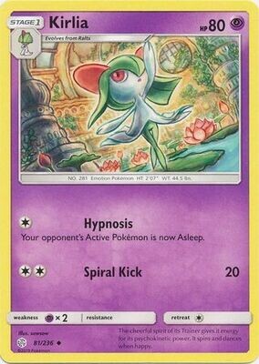 Kirlia - 81/236 - Uncommon Sun &amp; Moon: Cosmic Eclipse Singles