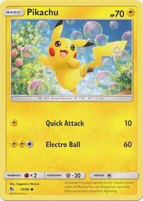 Pikachu - 19/68 - Common Hidden Fates Singles