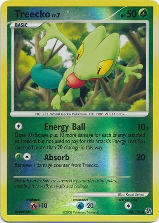 Treecko - 90/106 - Common Reverse Holo
Diamond &amp; Pearl: Great Encounters Reverse Holo Singles