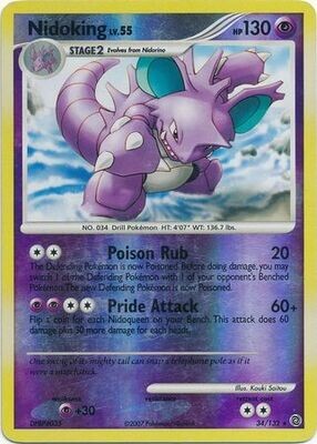 Nidoking - 34/132 - Rare Reverse Holo
Diamond &amp; Pearl: Secret Wonders Reverse Holo Singles