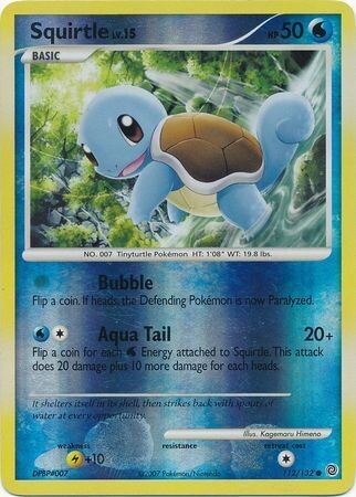 Squirtle - 112/132 - Common Reverse Holo
Diamond &amp; Pearl: Secret Wonders Reverse Holo Singles