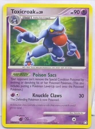 Toxicroak - 36/123 - Rare Diamond &amp; Pearl: Mysterious Treasures Singles