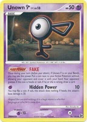 Unown F - 56/106 - Uncommon
Diamond &amp; Pearl: Great Encounters Singles