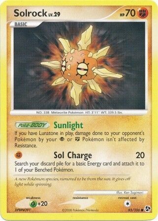 Solrock - 85/106 - Common
Diamond &amp; Pearl: Great Encounters Singles