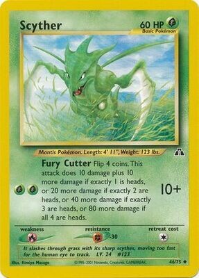 Scyther - 46/75 - Uncommon Unlimited
Neo Discovery Unlimited Singles