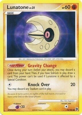 Lunatone - 76/106 - Common
Diamond &amp; Pearl: Great Encounters Singles
