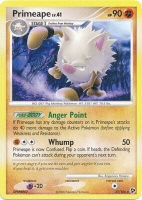 Primeape - 27/106 - Rare
Diamond &amp; Pearl: Great Encounters Singles