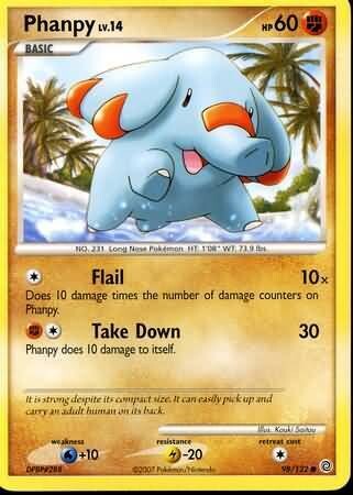 Phanpy - 98/132 - Common Diamond &amp; Pearl: Secret Wonders Singles