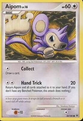 Aipom - 50/100 - Common
Diamond &amp; Pearl: Majestic Dawn Singles