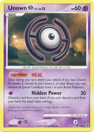 Unown H - 29/106 - Rare
Diamond &amp; Pearl: Great Encounters Singles