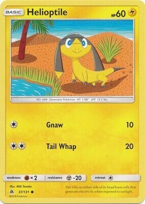 Helioptile - 37/131 - Common Sun &amp; Moon: Forbidden Light Singles