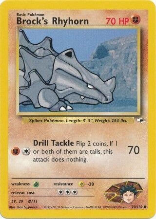Brock&#39;s Rhyhorn - 70/132 - Common Unlimited
Gym Heroes Unlimited Singles