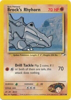 Brock&#39;s Rhyhorn - 70/132 - Common Unlimited
Gym Heroes Unlimited Singles