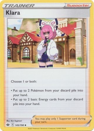 Klara - 145/198 - Uncommon Sword &amp; Shield: Chilling Reign Singles-League