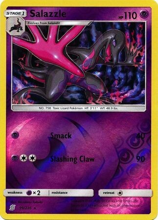 Salazzle - 99/236 - Rare Reverse Holo
Sun &amp; Moon: Unified Minds Reverse Holo Singles