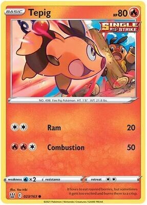 Tepig - 023/163 - Common
Sword &amp; Shield: Battle Styles Singles