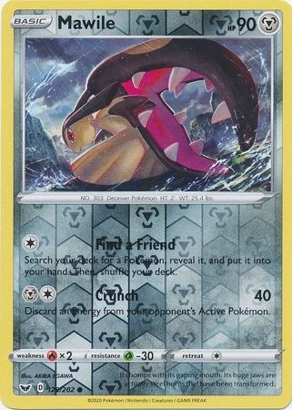 Mawile - 129/202 - Common Reverse Holo
Sword &amp; Shield (Base Set) Reverse Holo Singles