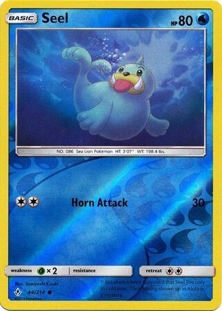 Seel - 44/214 - Common Reverse Holo
Sun &amp; Moon: Unbroken Bonds Reverse Holo Singles