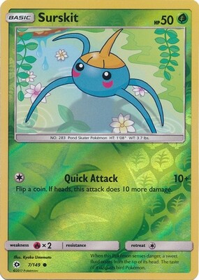 Surskit - 7/149 - Common Reverse Holo
Sun &amp; Moon (Base Set) Reverse Holo Singles
