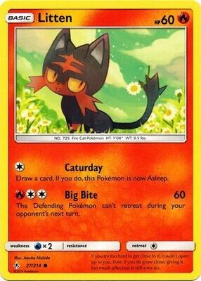 Litten - 27/214 - Common
Sun &amp; Moon: Unbroken Bonds Singles(Español)