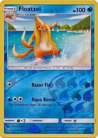Floatzel - 23/73 - Uncommon Reverse Holo Shining Legends Reverse Holo Singles
