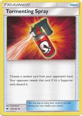 Tormenting Spray - 125/147 - Uncommon Sun &amp; Moon: Burning Shadows Singles