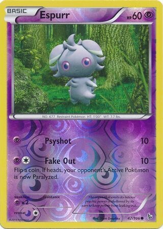 Espurr - 42/106 - Common Reverse Holo
XY: Flashfire Reverse Holo Singles