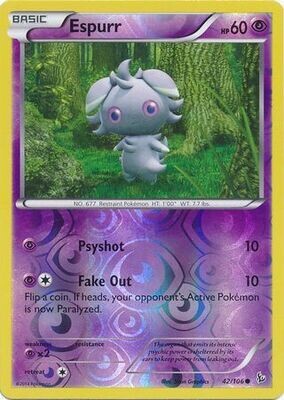 Espurr - 42/106 - Common Reverse Holo
XY: Flashfire Reverse Holo Singles
