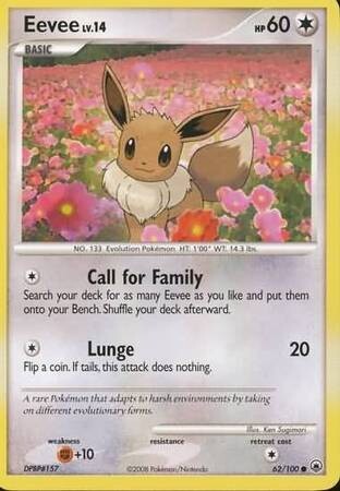 Eevee - 62/100 - Common
Diamond &amp; Pearl: Majestic Dawn Singles