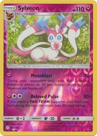 Sylveon - 155/236 - Rare Reverse Holo
Sun &amp; Moon: Cosmic Eclipse Reverse Holo Singles *Espanol*