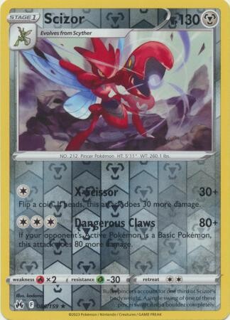 Scizor - 086/159 - Rare Reverse Holo
Crown Zenith Reverse Holo Singles