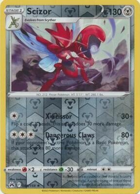 Scizor - 086/159 - Rare Reverse Holo
Crown Zenith Reverse Holo Singles