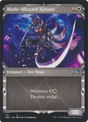 Blade-Blizzard Kitsune 331 - Showcase Ninja Frame Kamigawa Neon Dynasty Collector Booster Singles