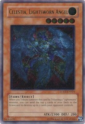 Ultimate Rare - Celestia, Lightsworn Angel - LODT-EN024 Unlimited
Light of Destruction [LODT] Unlimited Singles (Danado)