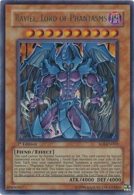 Raviel, Lord of Phantasms - SOI-EN003 - Ultra Rare 1st Edition
Shadow of Infinity [SOI] 1st Edition Singles